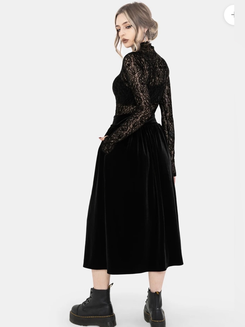 NWT Disturbia Nova Velour Frog Closure Midi Skirt size US 10 - Picture 3 of 8